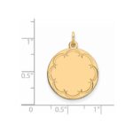 Sterling Silver GP Engraveable Round Polished Disc Charm - Image 2
