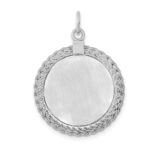 SS Rh-plt Engraveable Round with Rope Polished Front/Satin Back Disc - Image 3