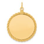 Sterling Silver GP Engraveable Round with Rope Polished Disc