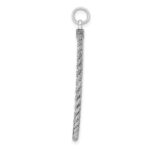 Sterl Silver Rh-plt Engraveable Round with Rope Polished Front/Back Disc - Image 2