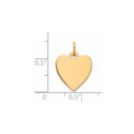 Sterling Silver GP Engraveable Heart Polished Disc Charm - Image 3