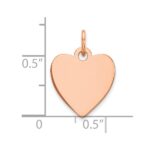 Sterling Silver RG Plated Eng. Heart Polish Front/Satin Back Disc Charm - Image 2