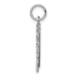 SS Rh-plt Engraveable Heart Polished Front/Satin Back Disc Charm - Image 2
