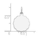 Sterling Silver Rh-plt Engraveable Polished Front/Satin Back Disc Charm - Image 3