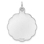 Sterling Silver Rh-plt Engraveable Polished Front/Satin Back Disc Charm - Image 3