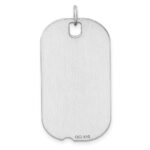 Sterling Silver Rh-plt Engraveable Dog Tag Polished Front/Back Disc Charm - Image 4