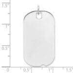 Sterling Silver Rh-plt Engraveable Dog Tag Polished Front/Back Disc Charm - Image 3