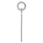 Sterling Silver Rhod.-plated Eng. Rect. Polish Front/Satin Back Disc Charm - Image 2