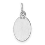 Sterling Silver Rh-plt Engraveable Oval Polished Front/Back Disc Charm - Image 4