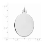 Sterling Silver Rhod-plate Eng. Oval Polish Front/Back Disc Charm - Image 3