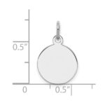 Sterling Silver Rh-plt Engraveable Round Polished Front/Back Disc Charm - Image 3