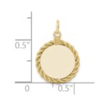 Sterling Silver GP Engraveable Round with Rope Polished Disc - Image 4