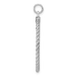Sterling Silver Rhod-plated Eng. Rnd w/Rope Polish Front/Satin Back Disc - Image 2