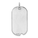 Sterling Silver Rhod.-plate Eng. Dog Tag Polish Front/Satin Back Disc Charm - Image 6