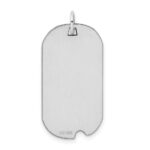 Sterling Silver Rhod-plate Eng. Dog Tag Polish Front/Satin Back Disc Charm - Image 5