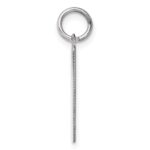 Sterling Silver Rhod-plate Eng. Rect. Polish Front/Satin Back Disc Charm - Image 2