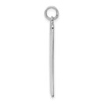 Sterling Silver Rhod-plate Eng. Rect. Polish Front/Satin Back Disc Charm - Image 2