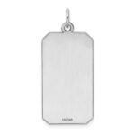 Sterling Silver Rhod-plate Eng. Rect. Polish Front/Satin Back Disc Charm - Image 3
