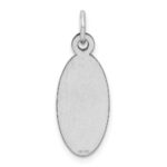 Sterling Silver Rhod-plate Eng. Oval Polish Front/Satin Back Disc Charm - Image 5
