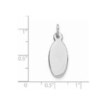 Sterling Silver Rhod-plate Eng. Oval Polish Front/Satin Back Disc Charm - Image 2