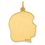 Sterling Silver GP Engraveable Girl Polished Disc Charm - Image 4
