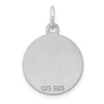 SS Rh-plt Engraveable Round Polished Front/Satin Back Disc Charm - Image 3