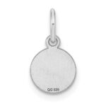 SS Rh-plt Engraveable Round Polished Front/Satin Back Disc Charm - Image 2