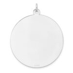 Sterling Silver Rhod-plated Eng. Rnd Polish Front/Back Disc Charm - Image 2