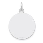 Sterling Silver Rhod-plated Eng. Rnd Polish Front & Back Disc Charm - Image 2