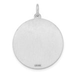 Sterling Silver Rhod-plated Eng. Rnd Polish Front/Satin Back Disc Charm - Image 3