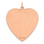 Sterling Silver RG Plated Eng. Heart Polish Front/Satin Back Disc Charm - Image 2
