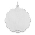 Sterling Silver Rh-plt Engraveable Polished Front/Satin Back Disc Charm - Image 2