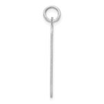 Sterling Silver Rhod.-plated Eng. Rect. Polish Front/Satin Back Disc Charm - Image 2