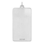 Sterling Silver Rhod-plate Eng. Rect. Polish Front/Satin Back Disc Charm - Image 2