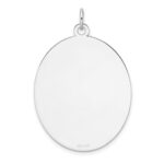 Sterling Silver Rhod-plate Eng. Oval Polish Front/Back Disc Charm - Image 2