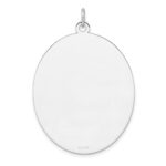 Sterling Silver Rhod-plate Eng. Oval Polish Front/Back Disc Charm - Image 2