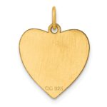 Sterling Silver GP Engraveable Heart Polished Disc Charm - Image 2