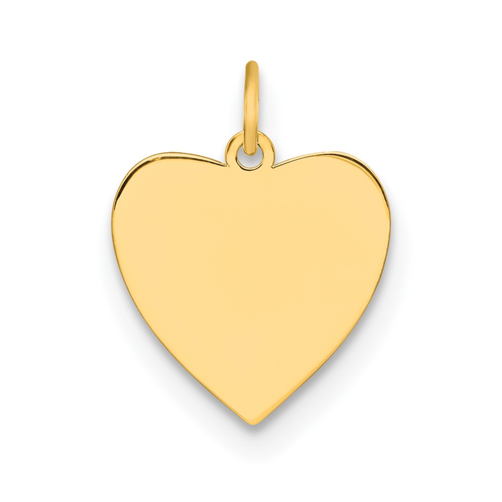 QM569G.jpg Sterling Silver GP Engraveable Heart Polished Disc Charm - Image 1