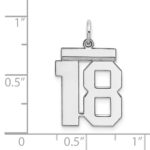 Sterling/Silver Rhodium-plated Polished Number 18 Charm - Image 3