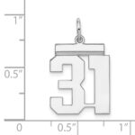 Sterling/Silver Rhodium-plated Polished Number 31 Charm - Image 3
