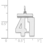 Sterling/Silver Rhodium-plated Polished Number 41 Charm - Image 3