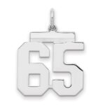 Sterling/Silver Rhodium-plated Polished Number 65 Charm
