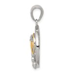 Sterling Silver Vermeil CZ Mom Pendant - Image 2