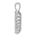Sterling Silver Rhodium-plated CZ Open Heart Pendant - Image 2