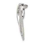 Sterling Silver Rhodium-plated CZ Heart Pendant - Image 2