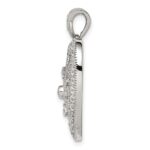 Sterling Silver Rhodium-plated CZ Filigree Heart Pendant - Image 2