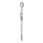 Sterling Silver Rhodium-plated and CZ Key Pendant - Image 2