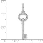 Sterling Silver Rhodium-plated Key Pendant - Image 3