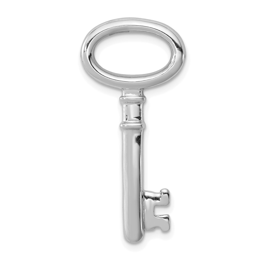 QP1570.jpg Sterling Silver Rhodium-plated Key Pendant - Image 1