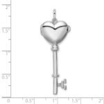 Sterling Silver Rhodium-plated Locket Key Pendant - Image 5